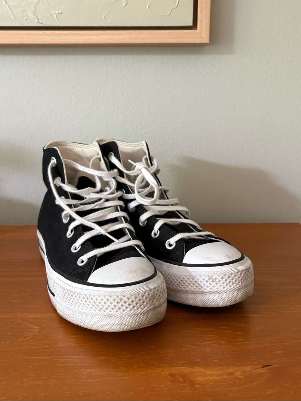 Converse Black and White Platform High-Top Sneakers